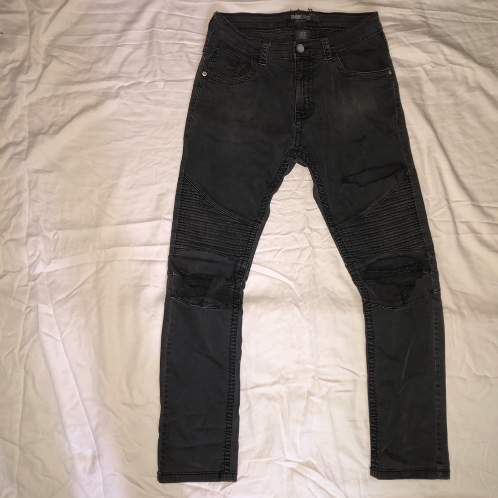 Dark grey ripped jeans